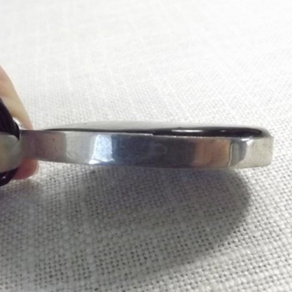 Vintage Black Glass Pendant Necklace - Picture 6 of 8